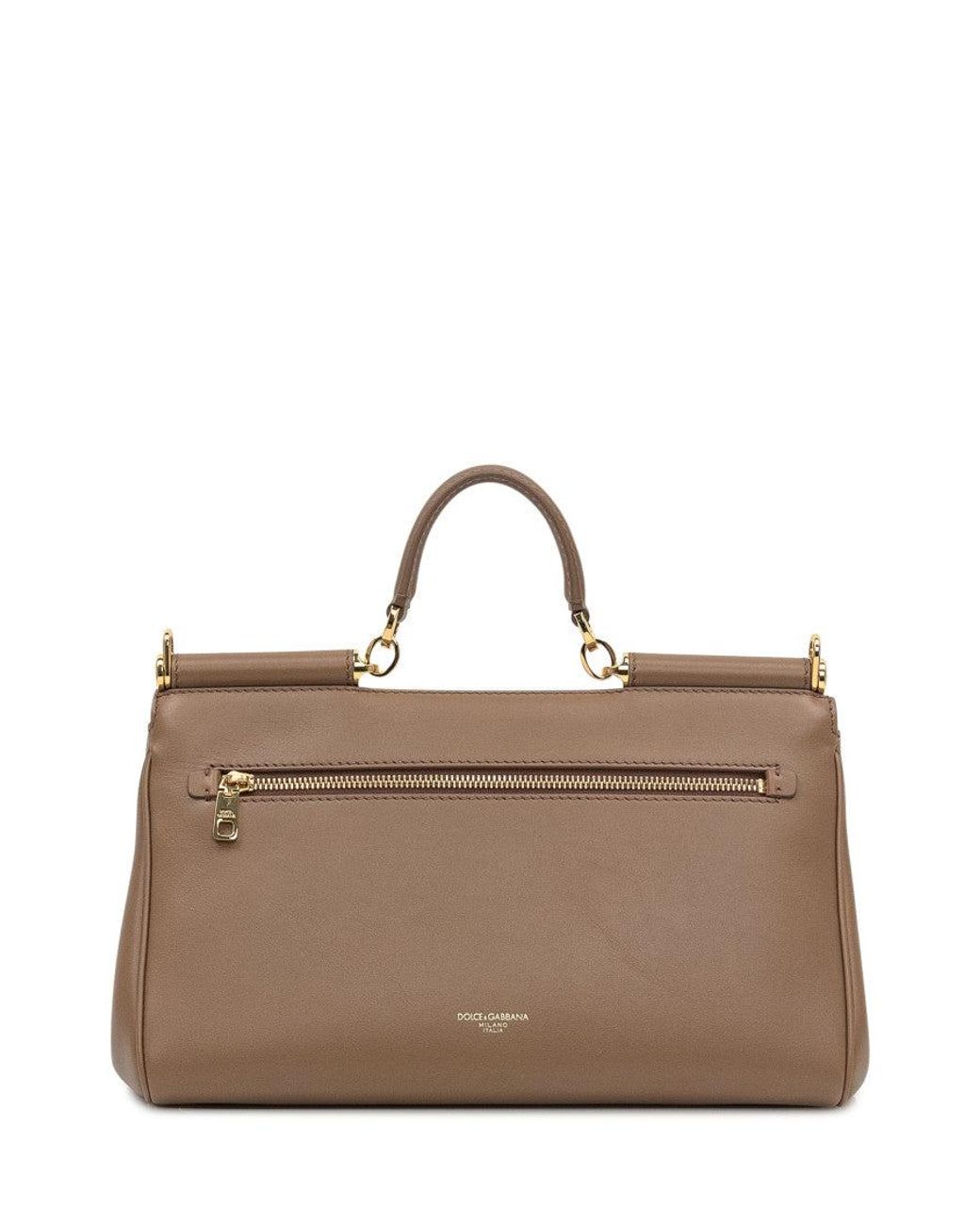 Dolce & Gabbana Brown Sicily Medium Satchel
