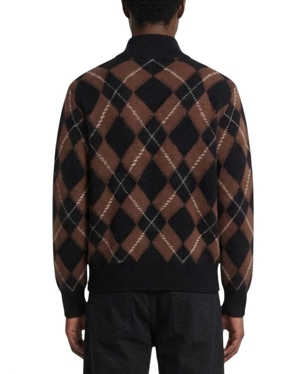AMI Black Half Zip Sweater for men
