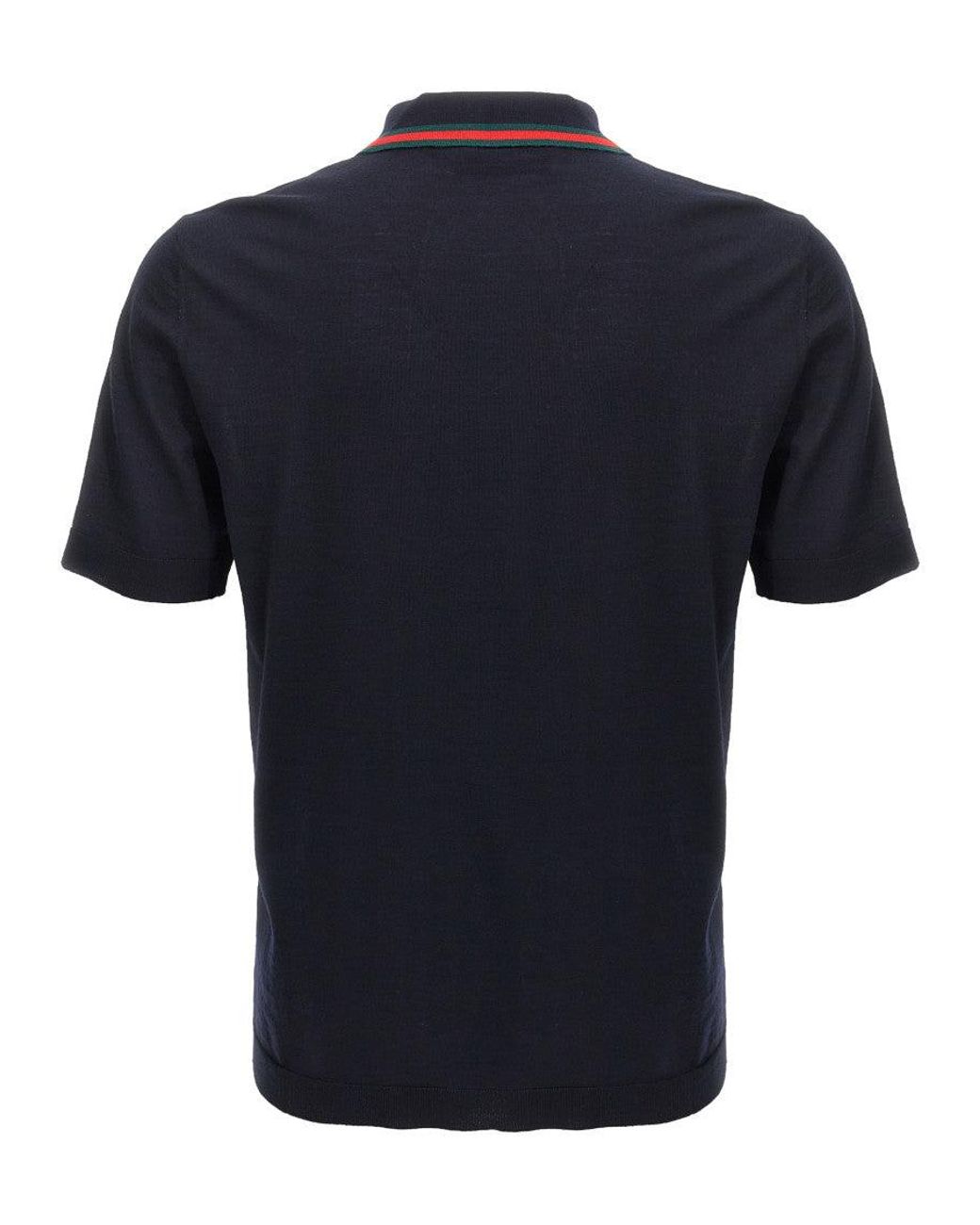 Gucci Blue Web Ribbon Polo for men