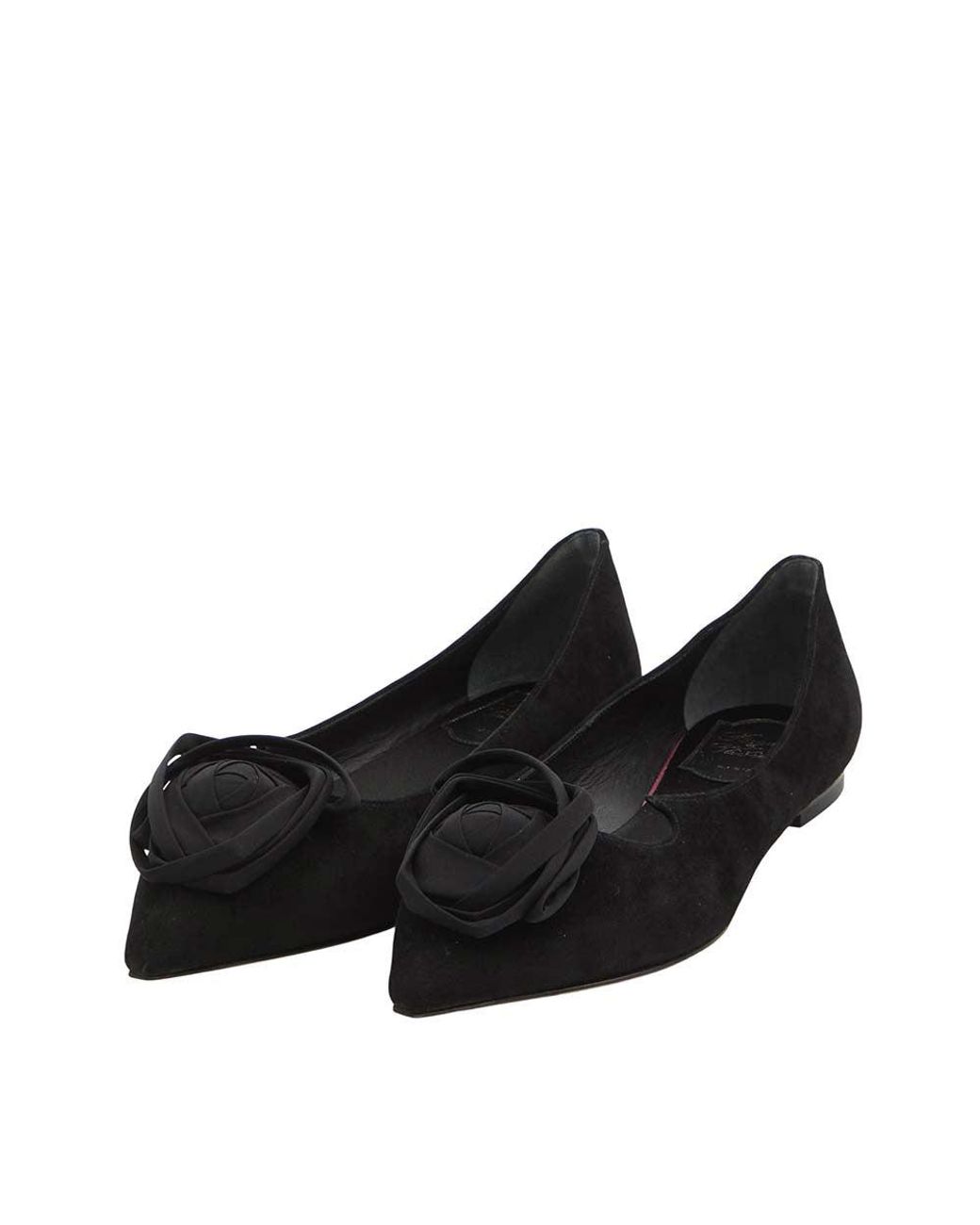 Roger Vivier Black Embellished Ballet Flats