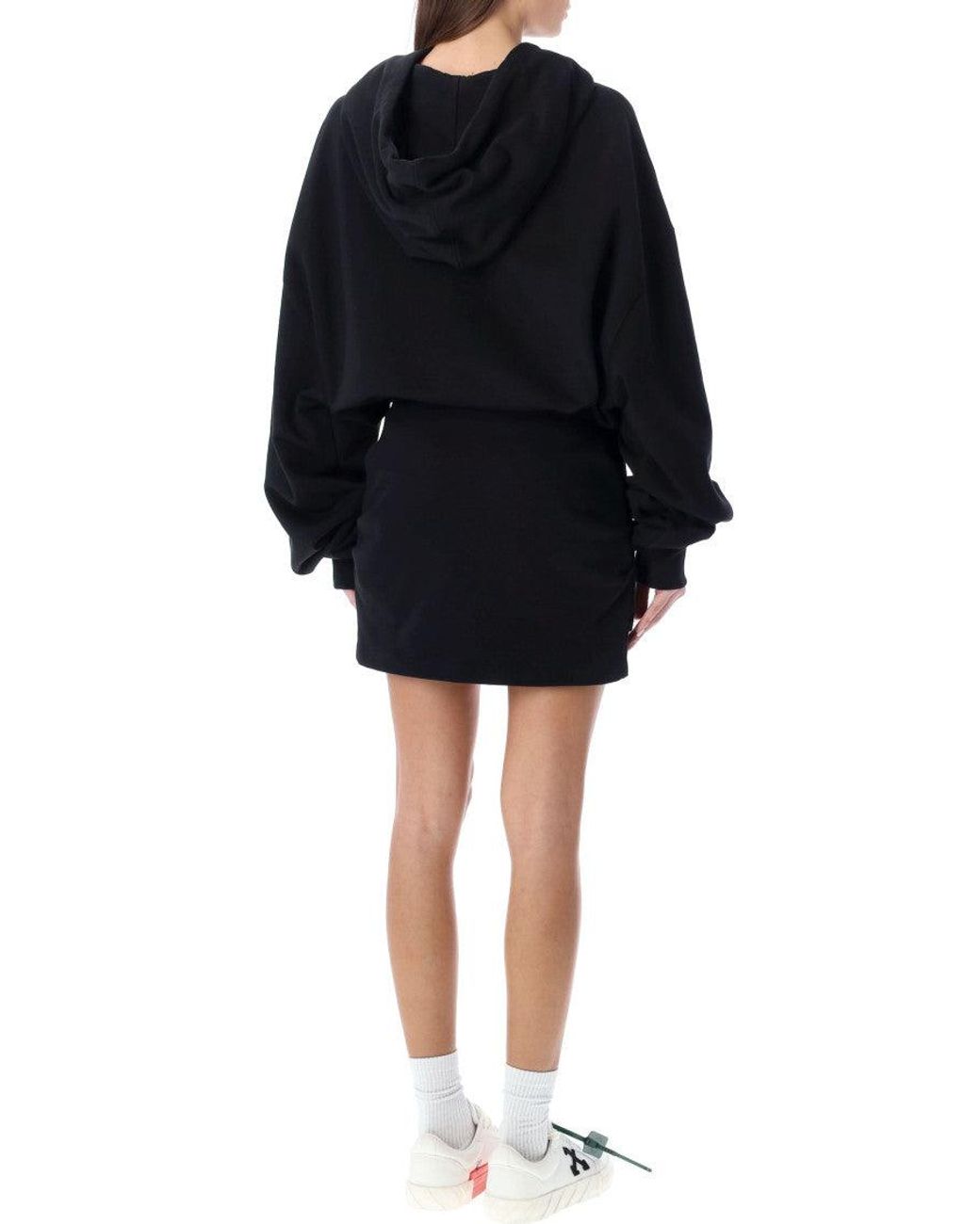 Off-White c/o Virgil Abloh Black Logo Hood Mini Dress