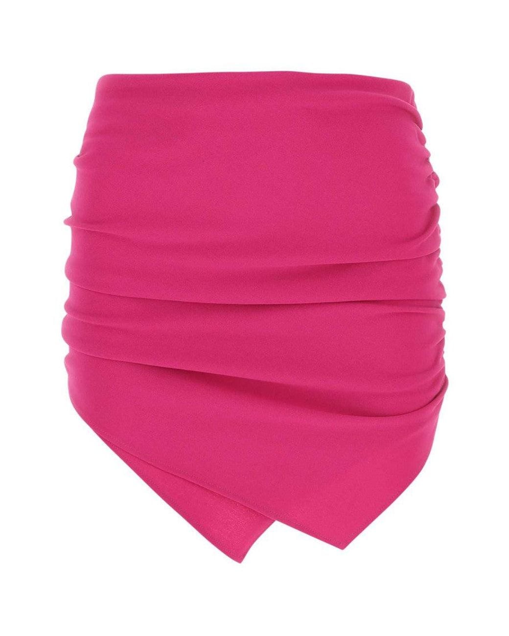 The Attico Pink Tyrian Stretch Polyester Mini Skirt