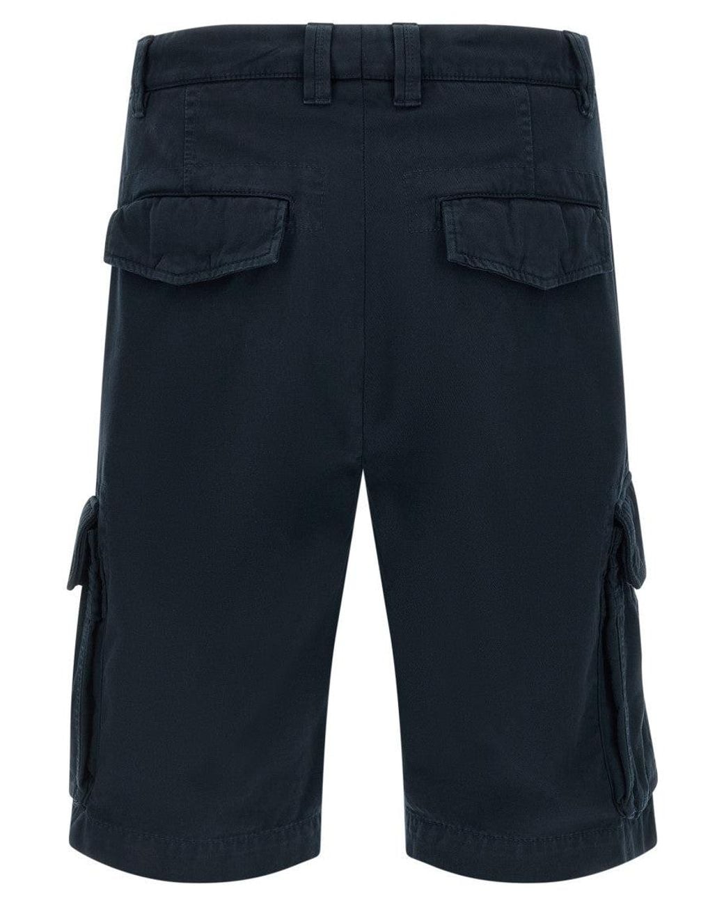 Brunello Cucinelli Blue Cargo Bermuda Shorts for men