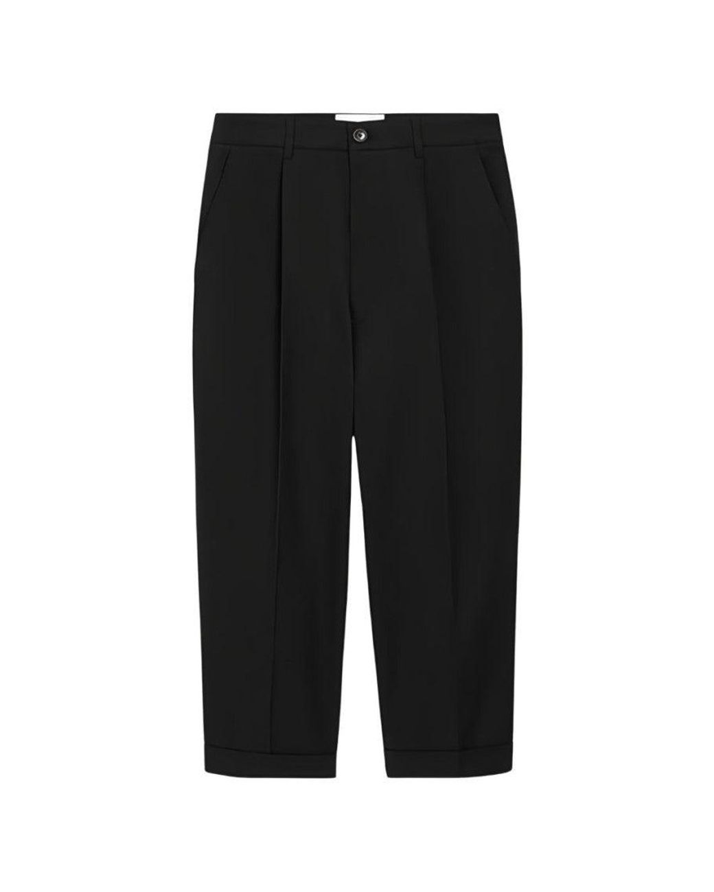 AMI Black Cotton Trousers for men