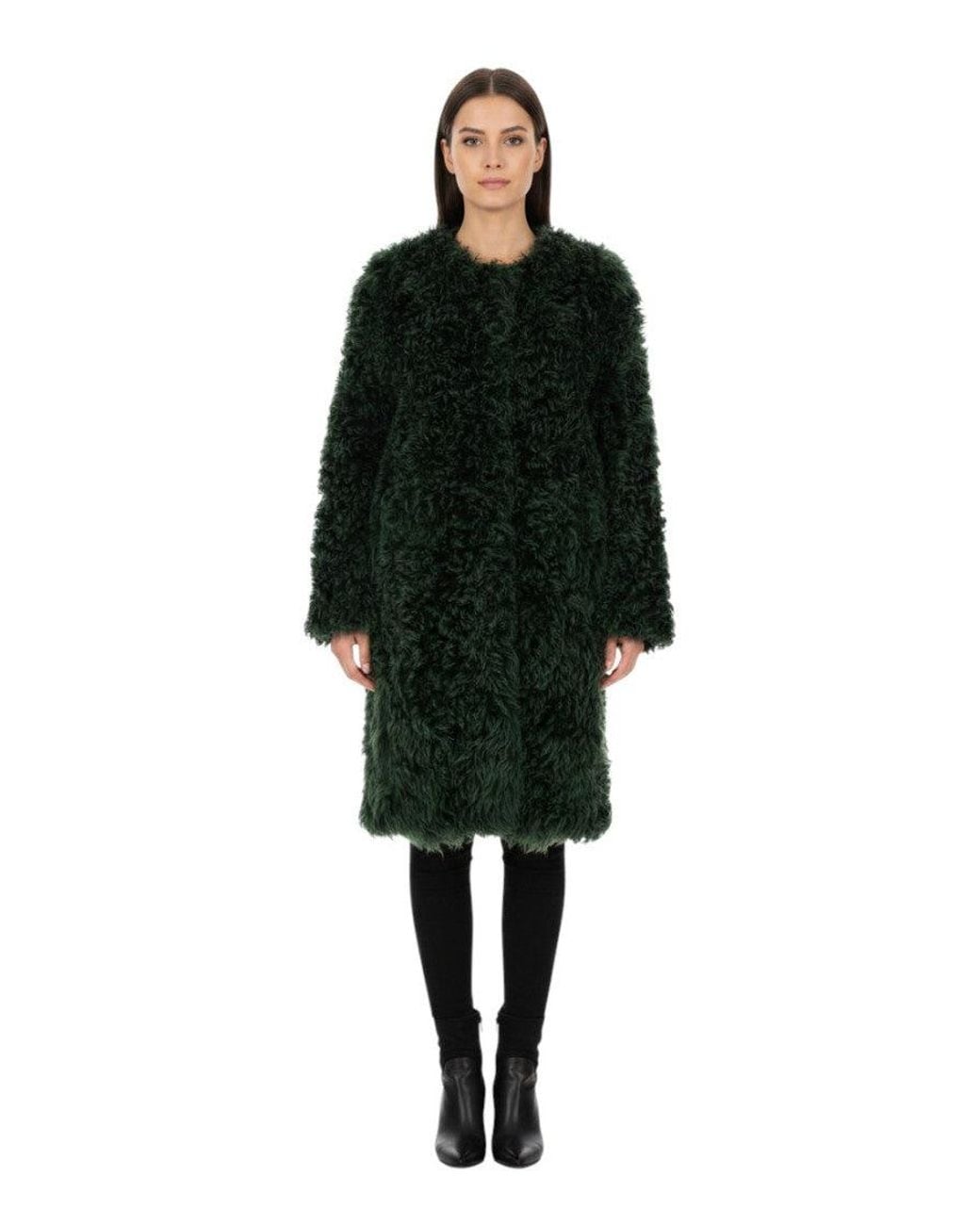 Prada Green Textured V Neck Jacket