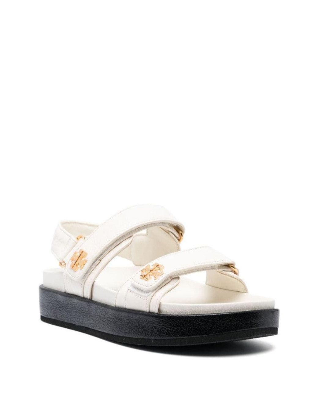 Tory Burch White Logo Sandals