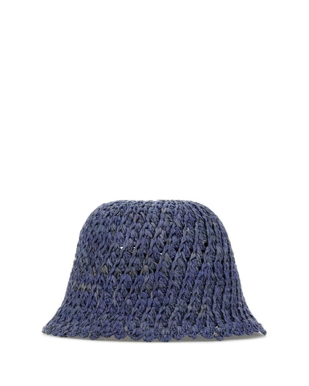 Helen Kaminski Blue Crochet Bucket Hat