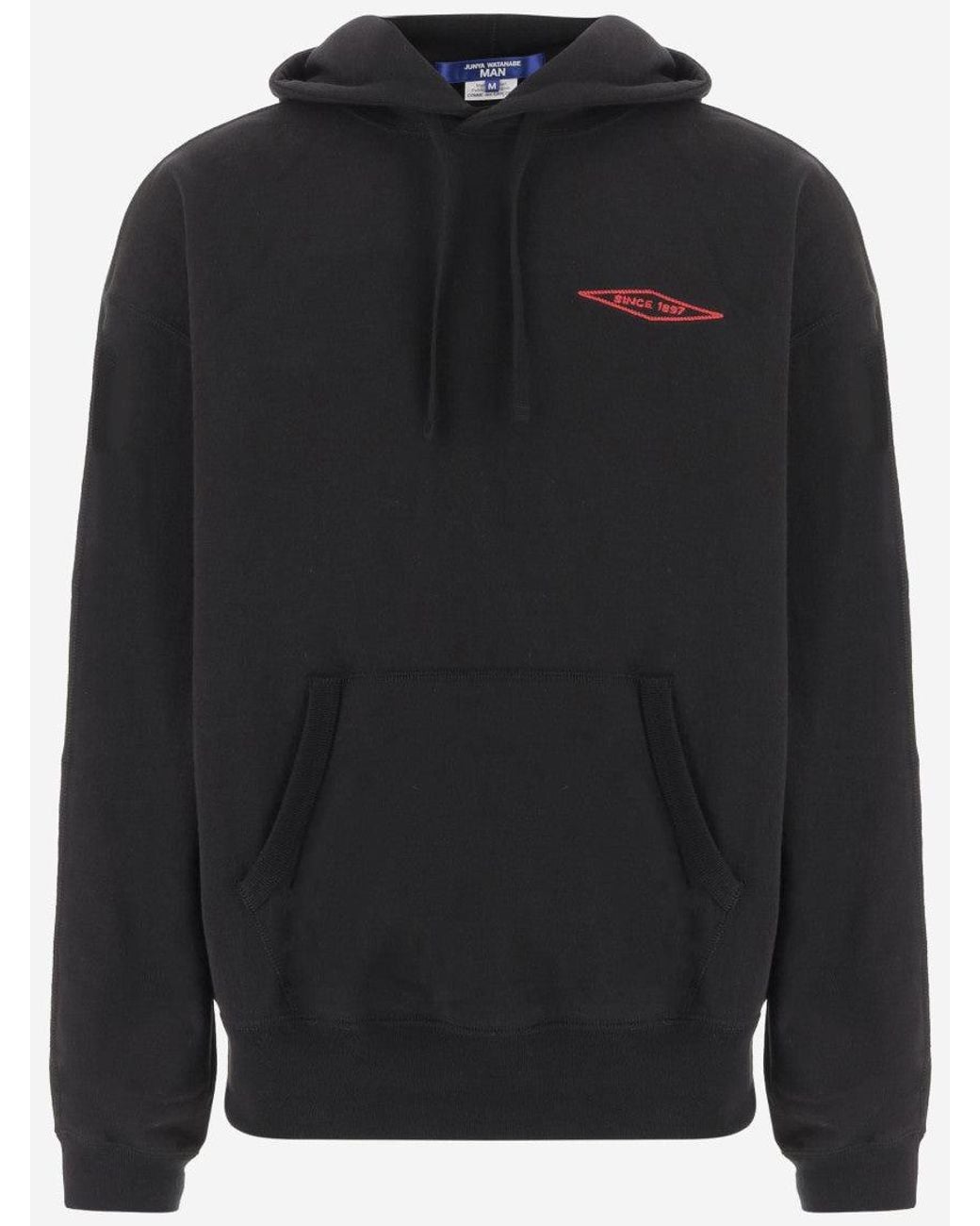 Junya Watanabe Black Embroidery Print Hoodie for men