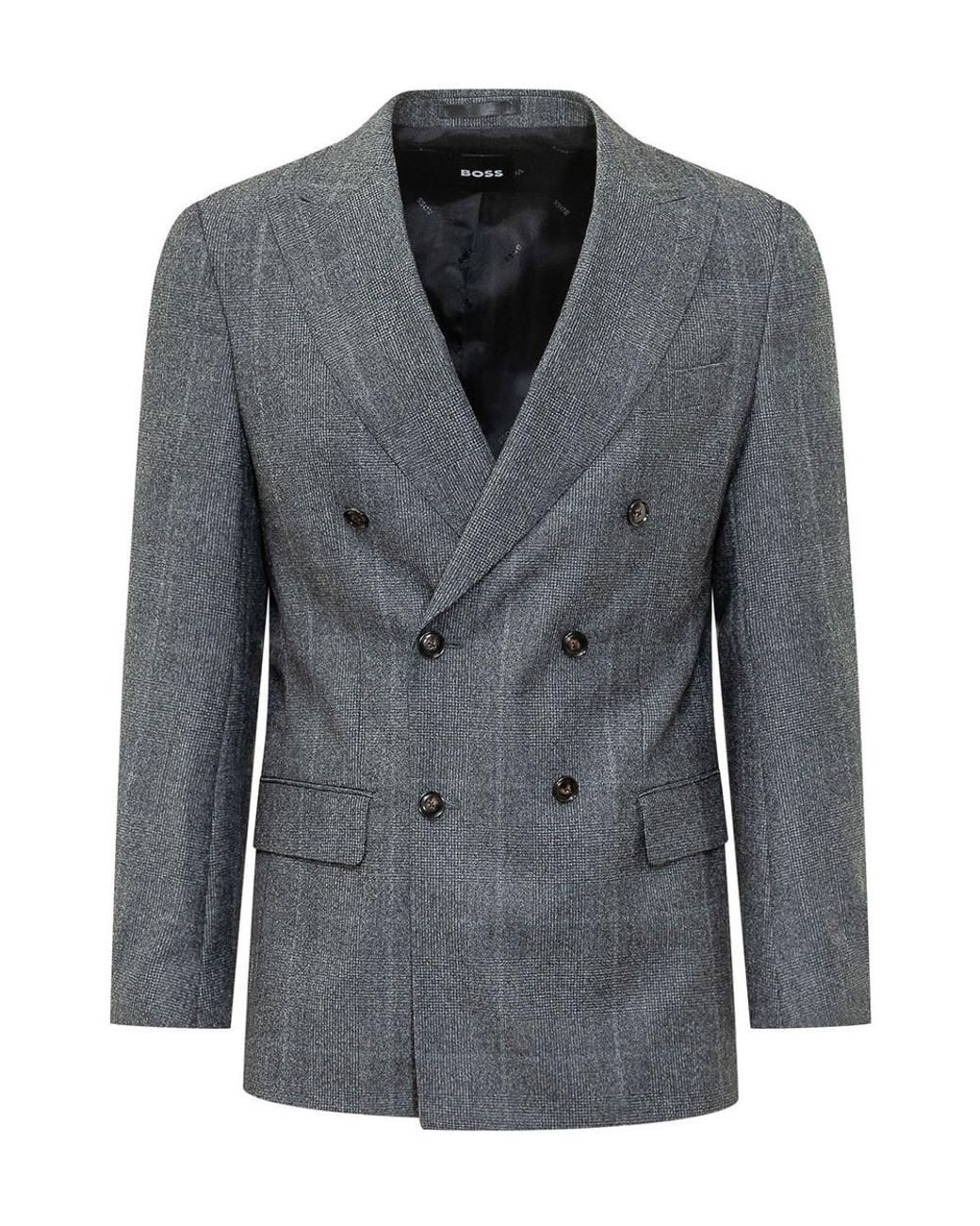 Boss Gray Double Breasted Suit for men