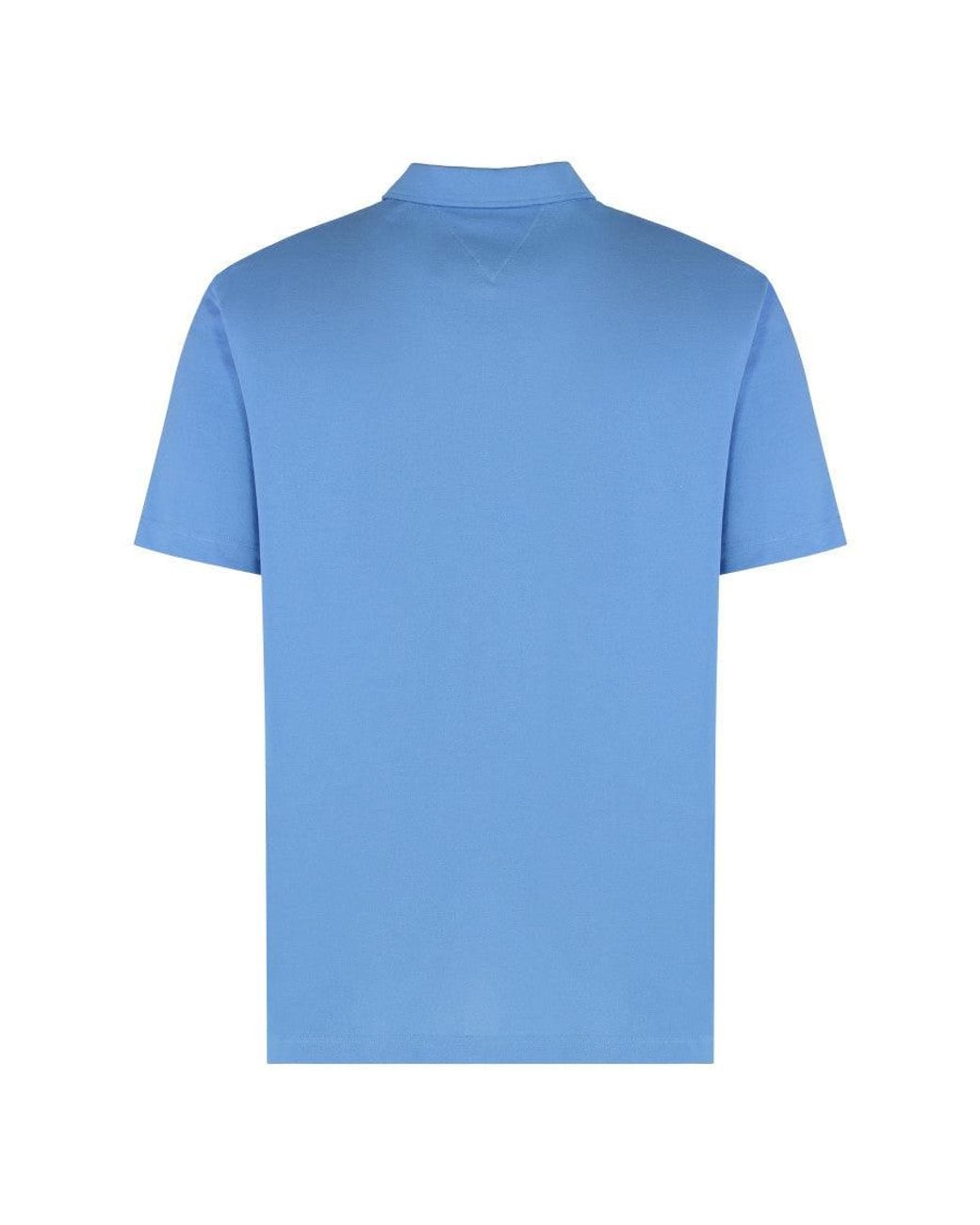Bottega Veneta Blue Light Solid Shirt Collar Polo for men