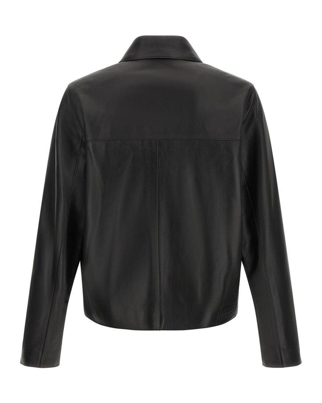 AMI Black Leather Jacket for men