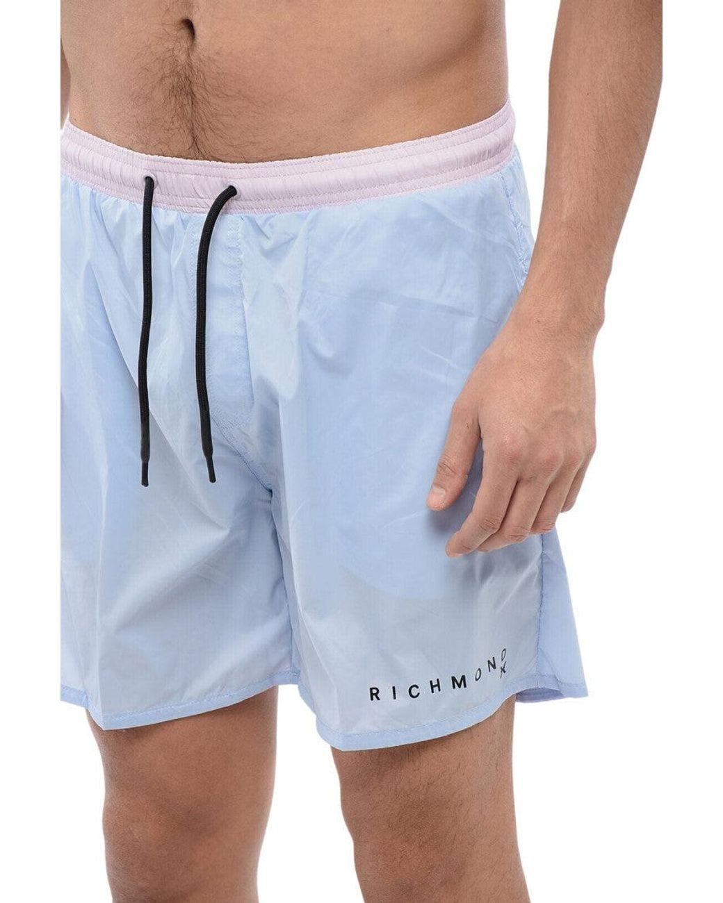 John Richmond Blue Light Logo Swim Shorts for men