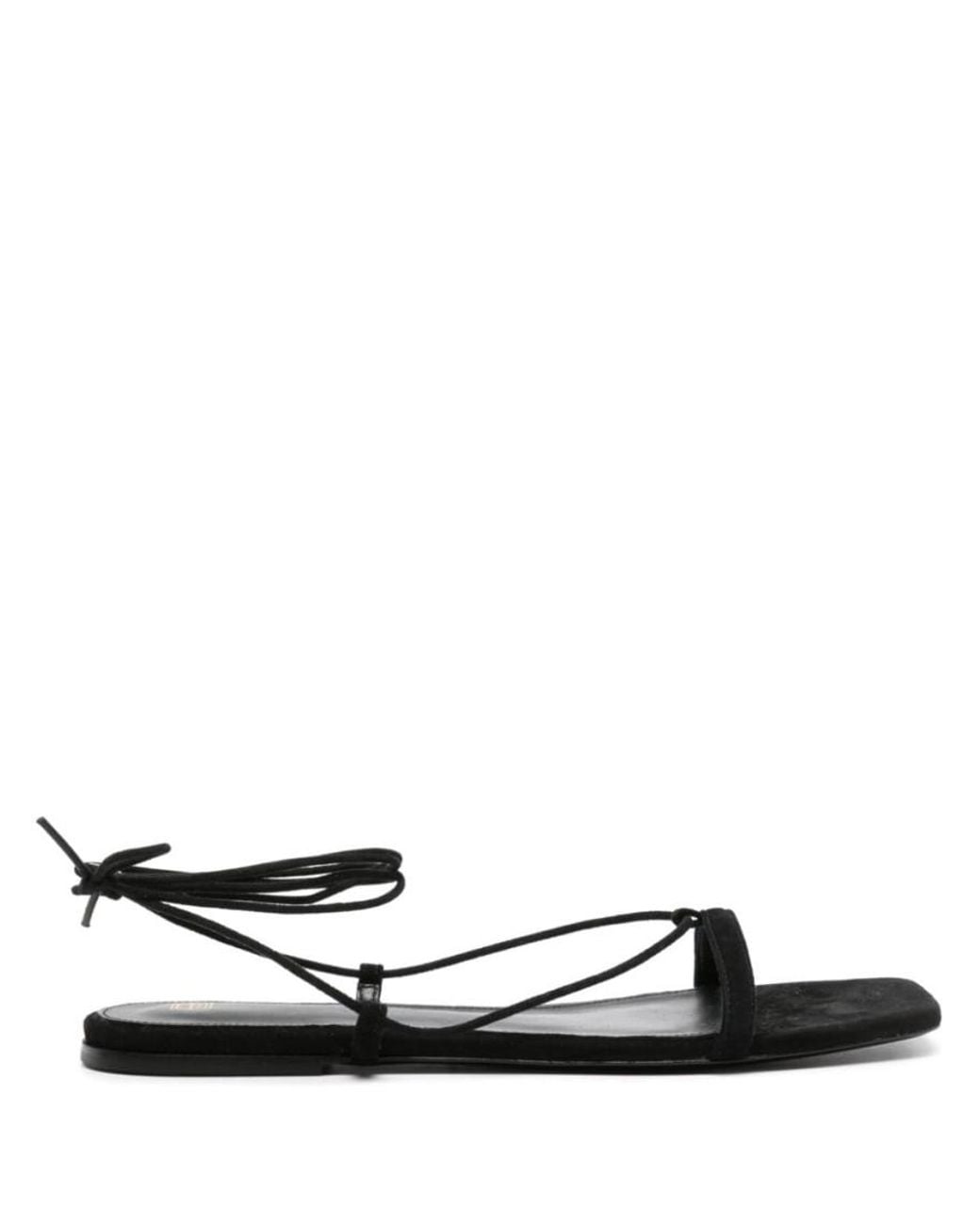 Totême White Leather Flat Sandals