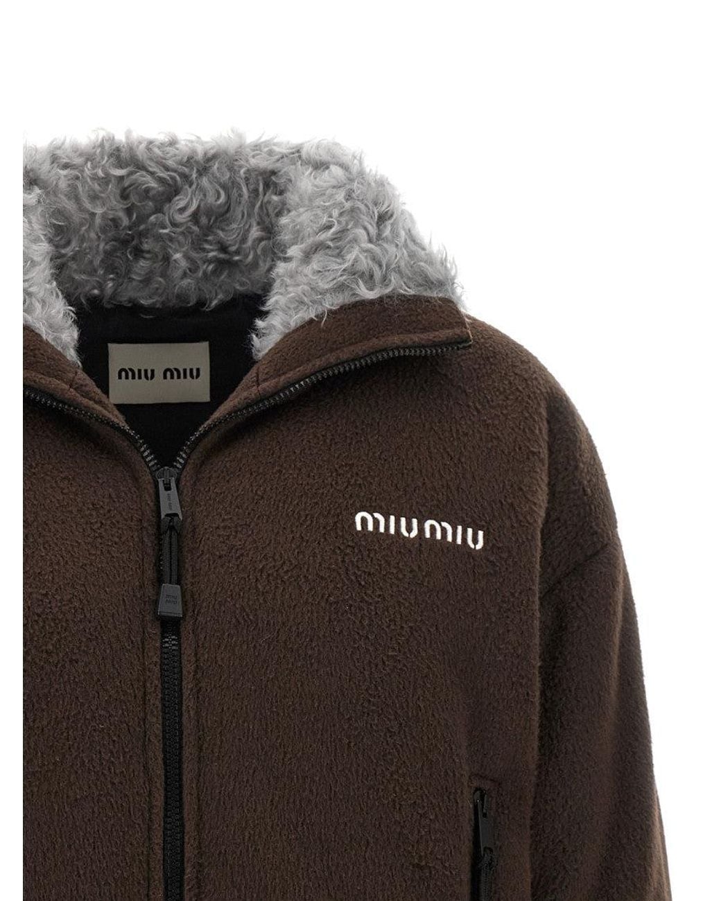 Miu Miu Black Logo Shirt Collar Jacket