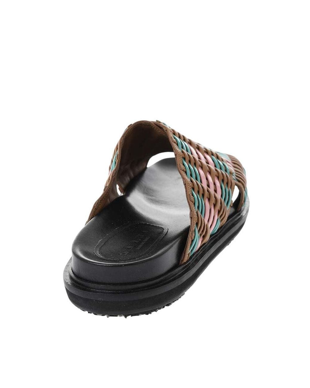 Marni Brown Multi Color Woven Sandals