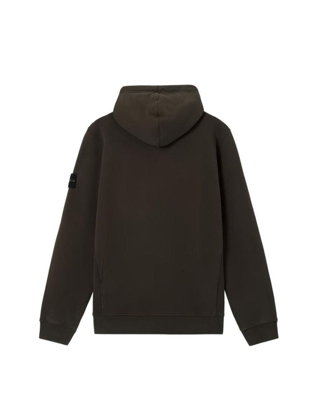 Stone Island Black Regular Solid Hoodie for men
