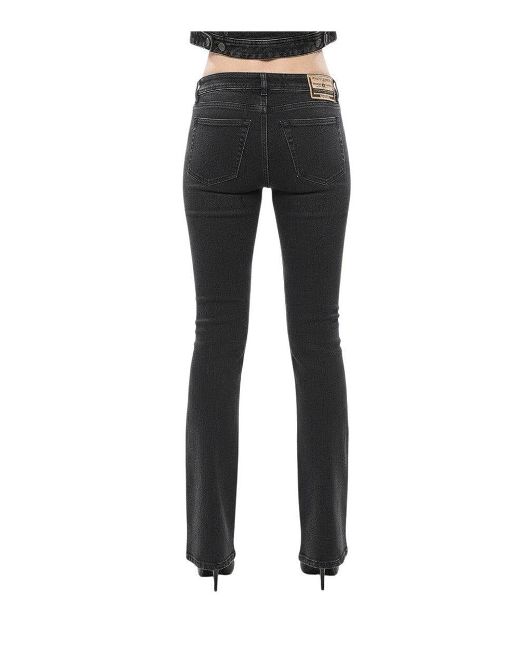 DIESEL Black Slim Mid Rise Jeans