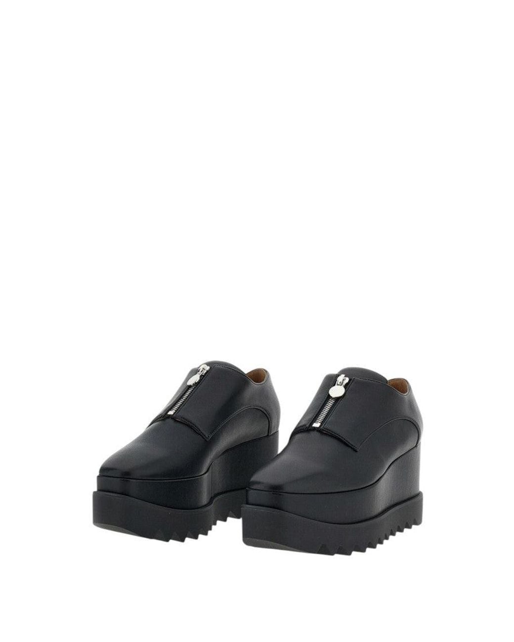Stella McCartney Black Leather Zipper Sneakers
