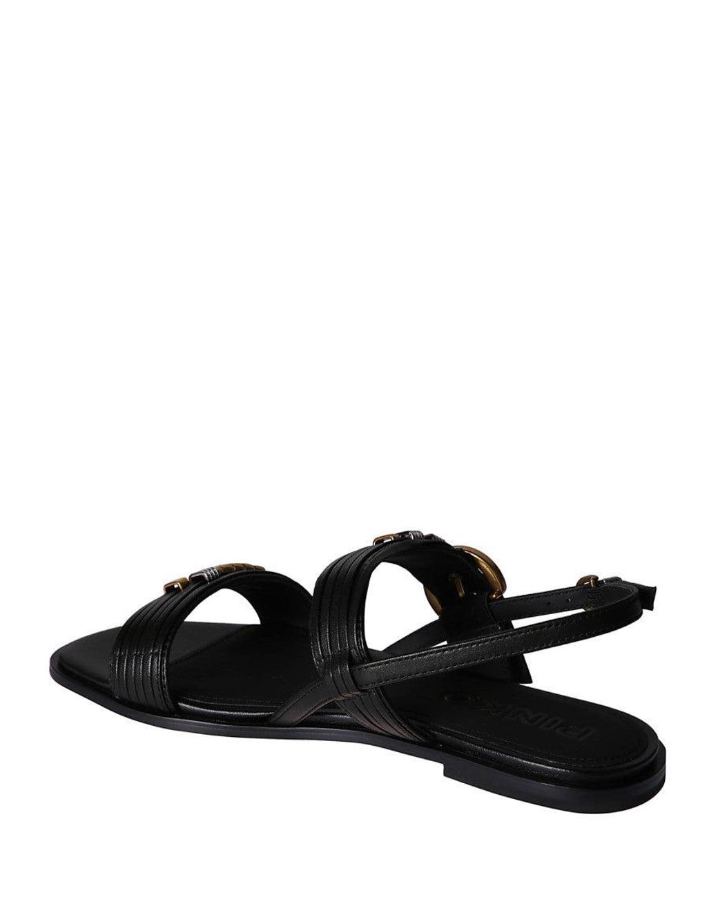 Pinko Black Logo Sandals