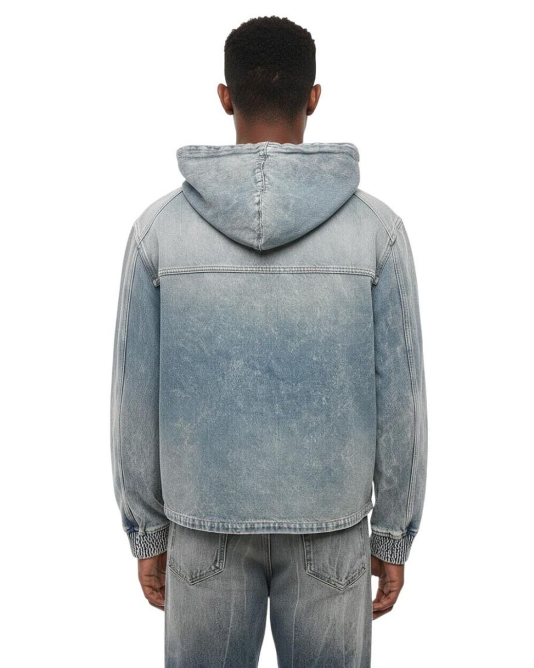 1989 STUDIO Blue Zip Up Hood Jacket for men