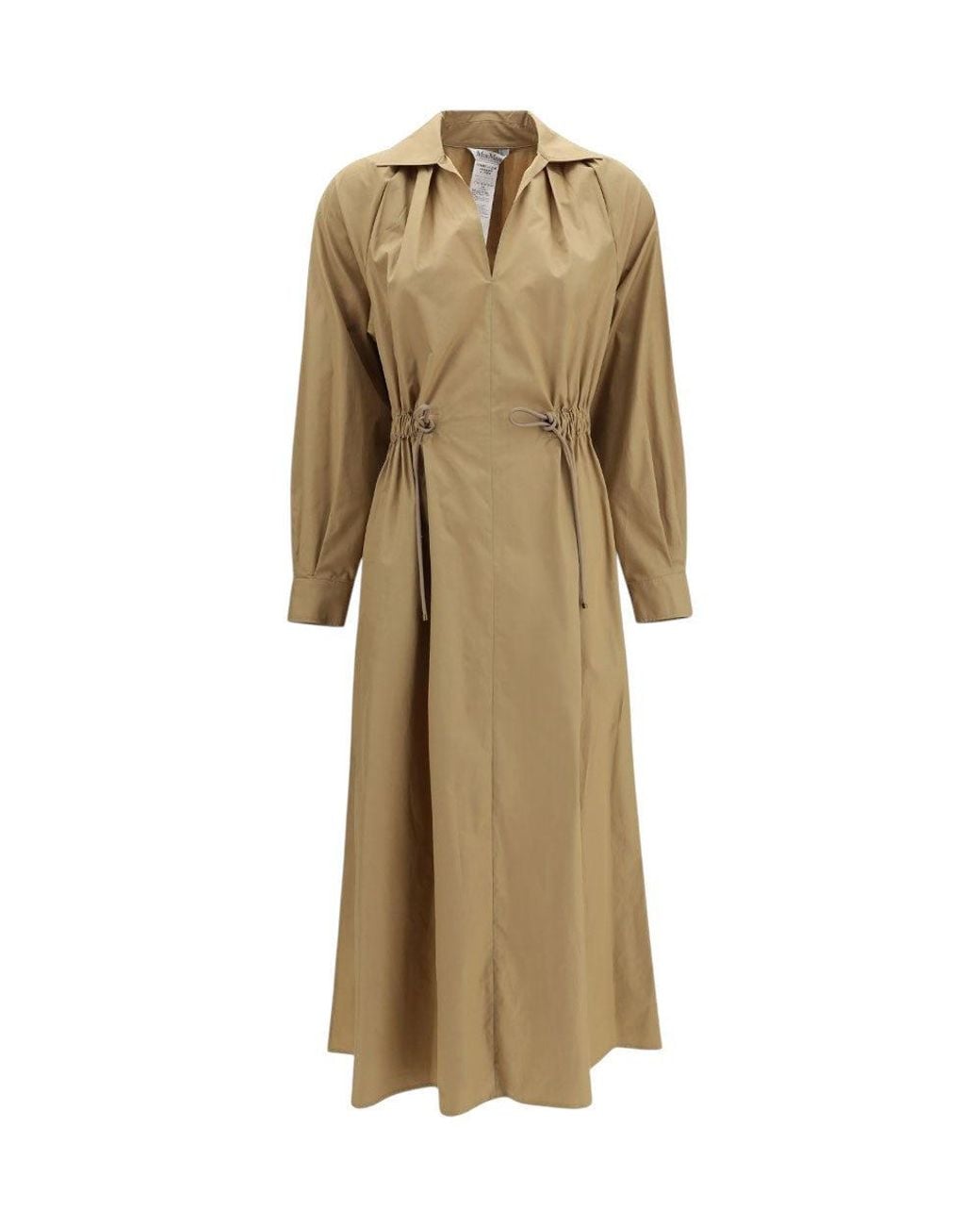 Max Mara Natural Shirt Collar Midi Dress