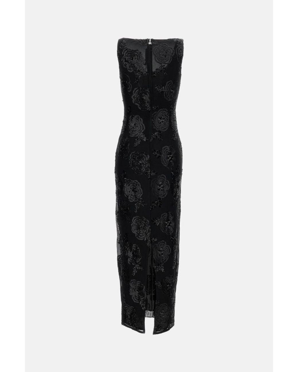 ROTATE BIRGER CHRISTENSEN Black Maxi Dress With Beads