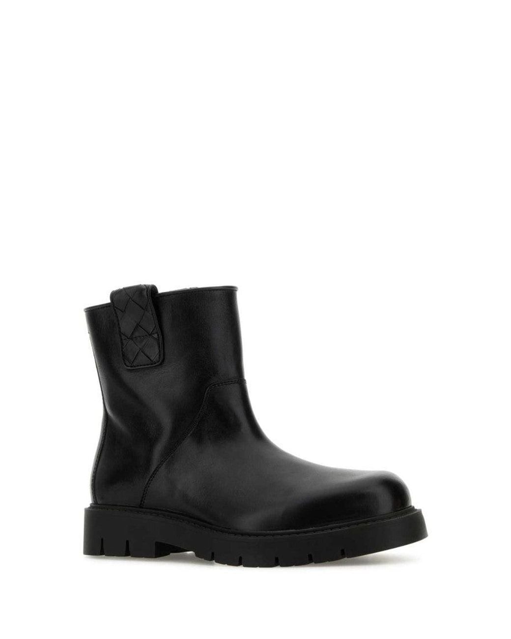 Bottega Veneta Black Leather Boots for men