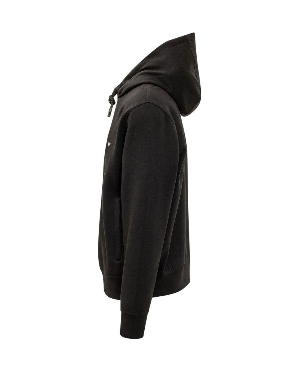 Emporio Armani Black Logo Regular Hoodie for men