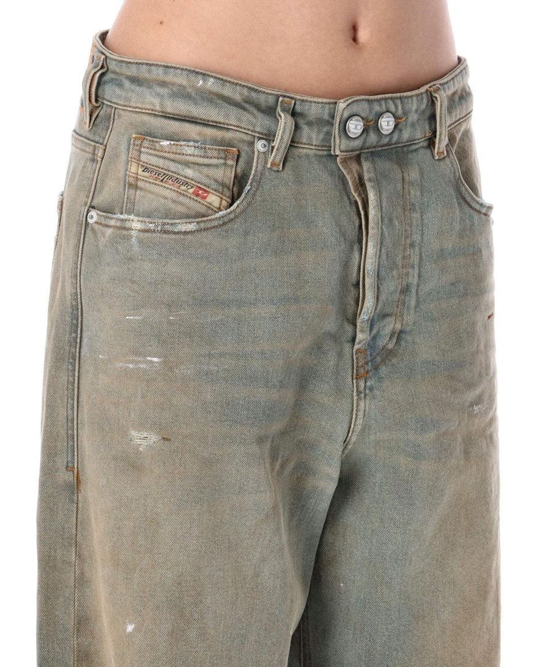 DIESEL Green Paint-Splatter Jeans