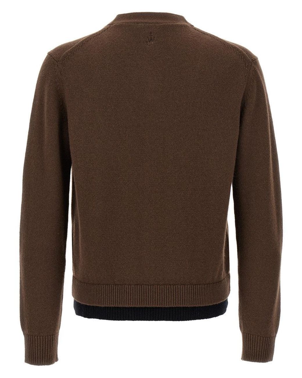 J.W. Anderson Brown 'Contrast Layered' Cardigan for men
