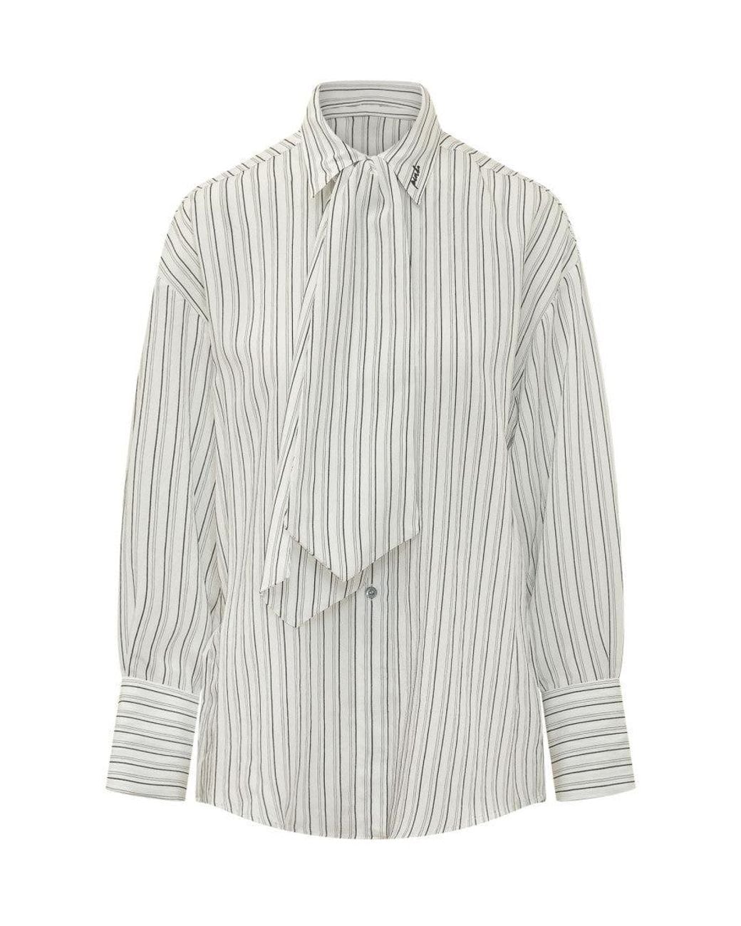 Pinko White Stripes Oversized Shirt