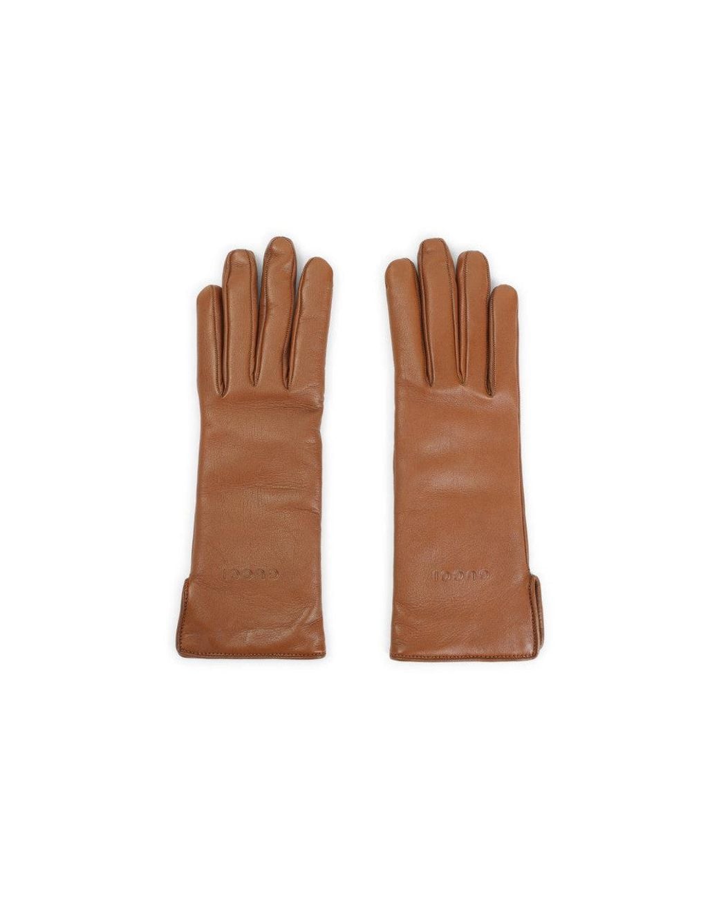 Gucci Brown Logo Gloves