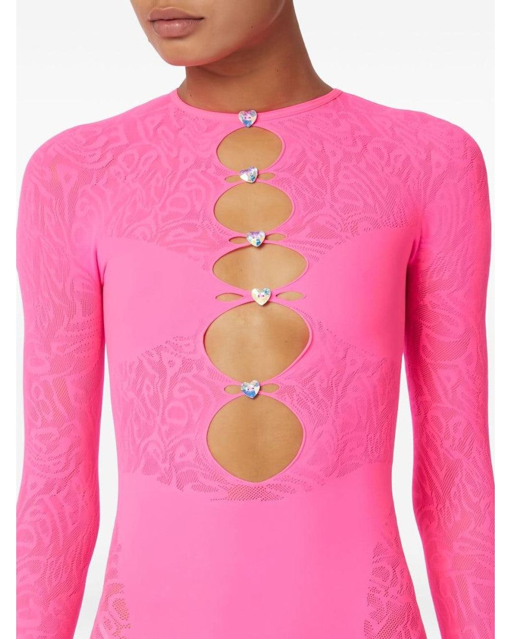 POSTER GIRL Pink Mesh Jumpsuit