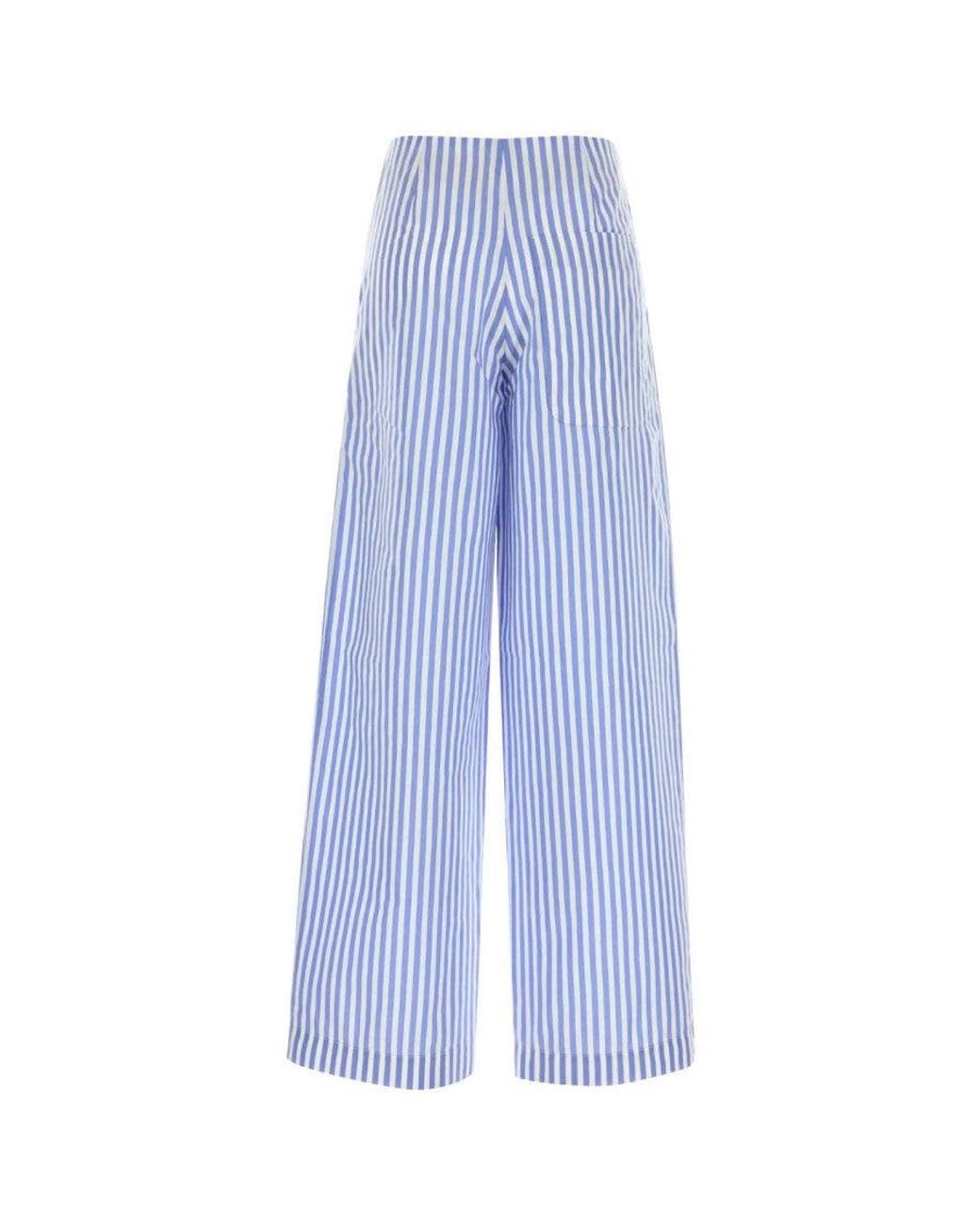 Alberta Ferretti Blue Wide Trousers