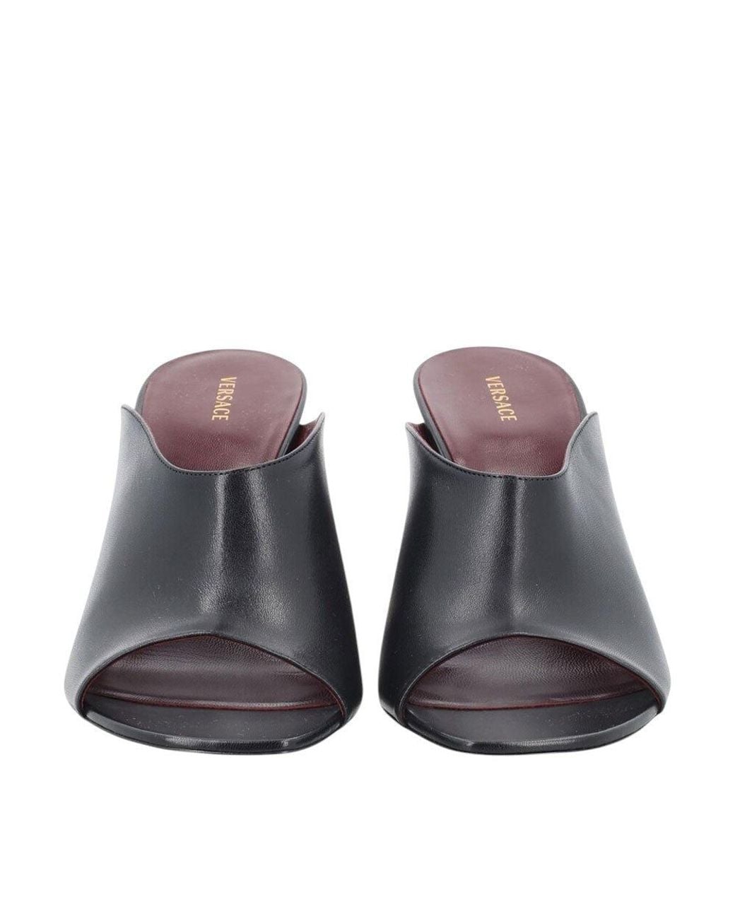Versace Black Leather Heels