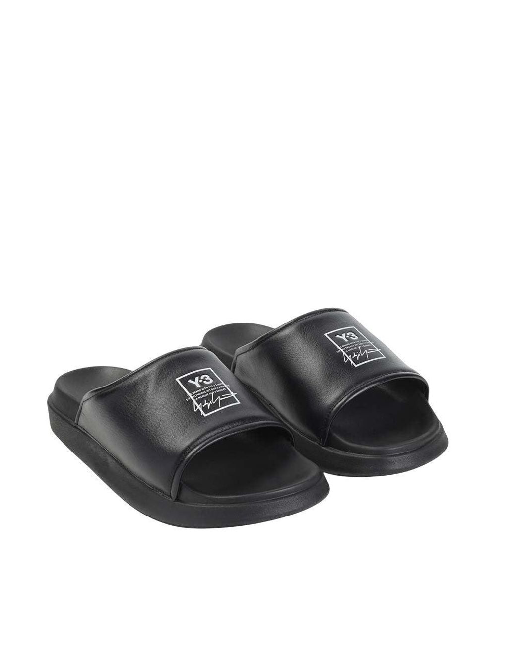 Y-3 Black Slip-On Sandals for men