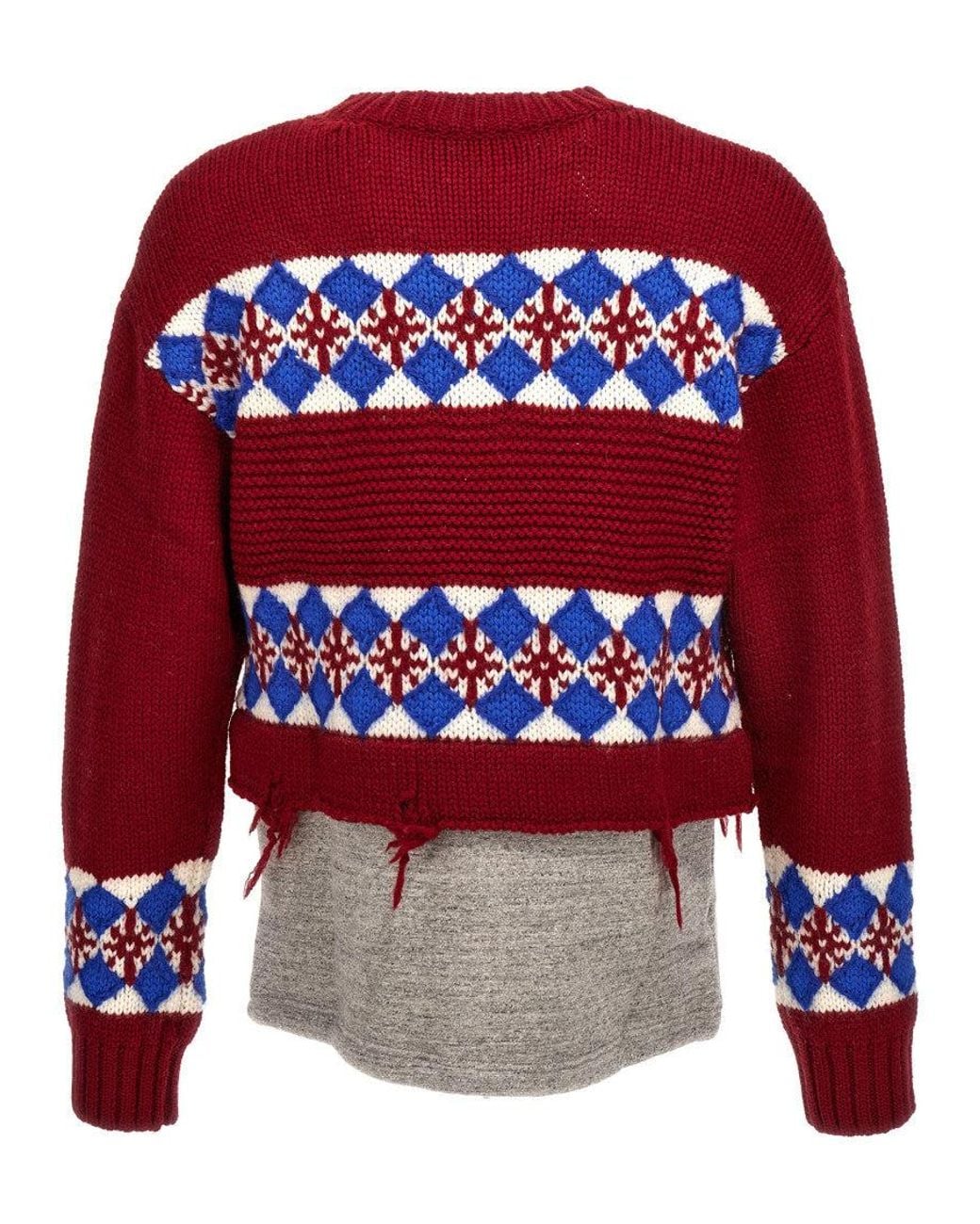 DSquared² Red Knitted Crew Neck Sweater for men