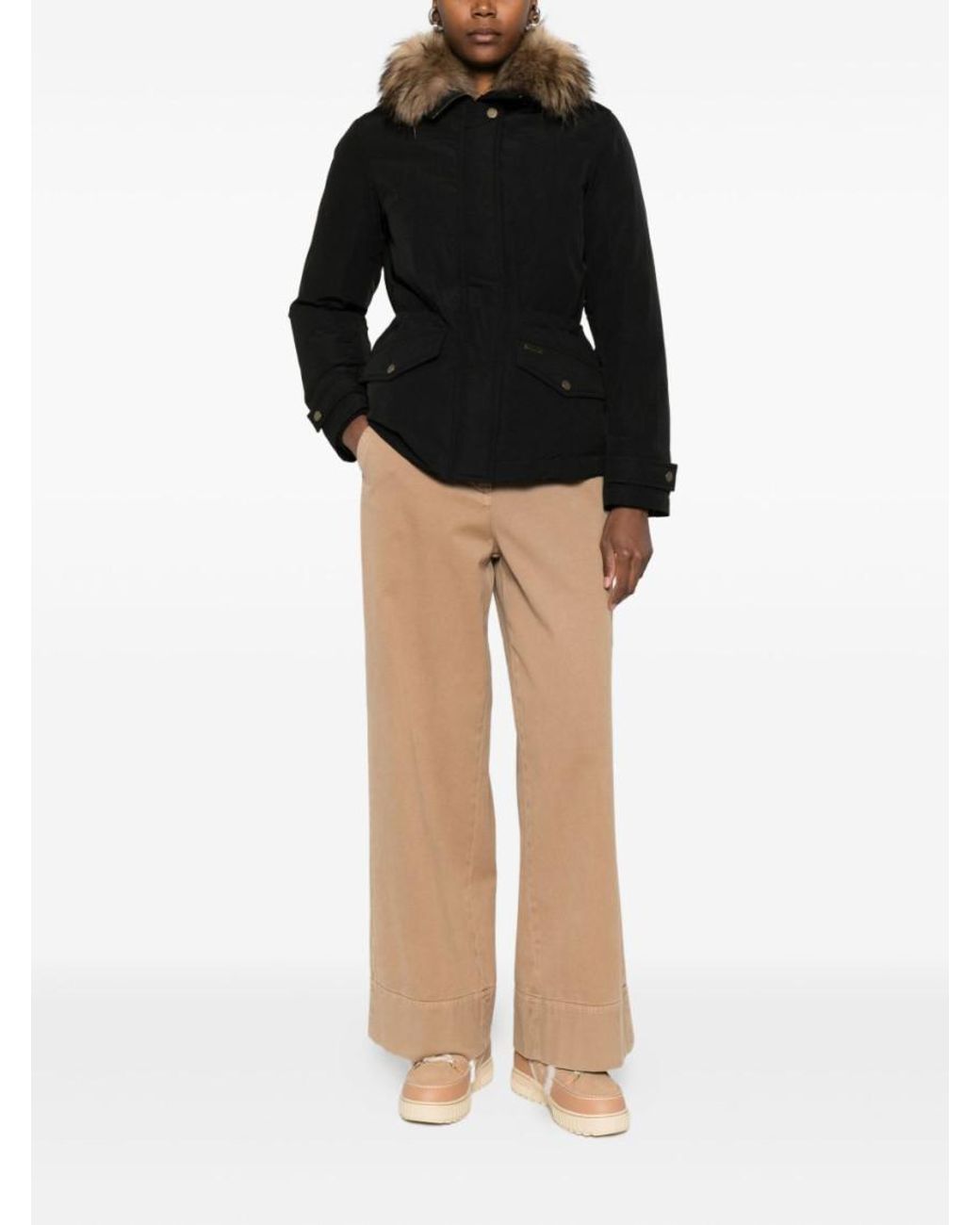 Woolrich Black Front-Flap Jacket