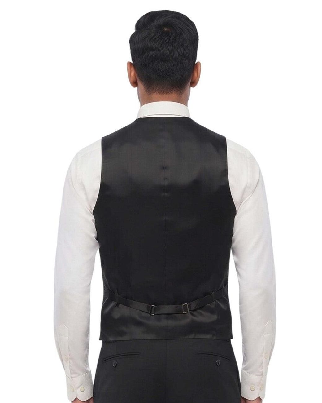 Corneliani Black Textured Waistcoat for men