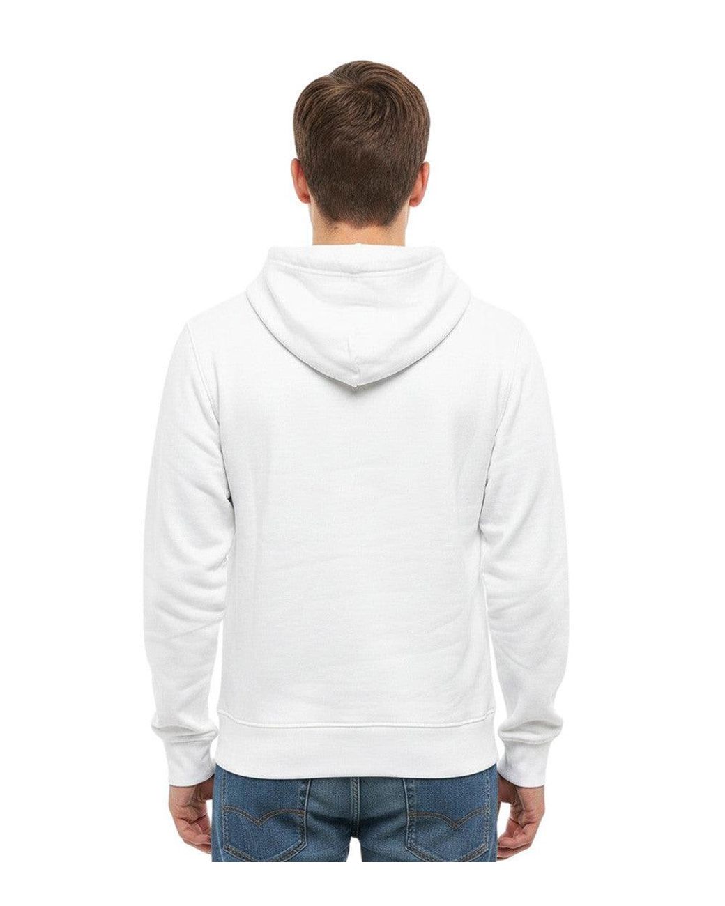 DIESEL White Logo Regular Hoodie for men