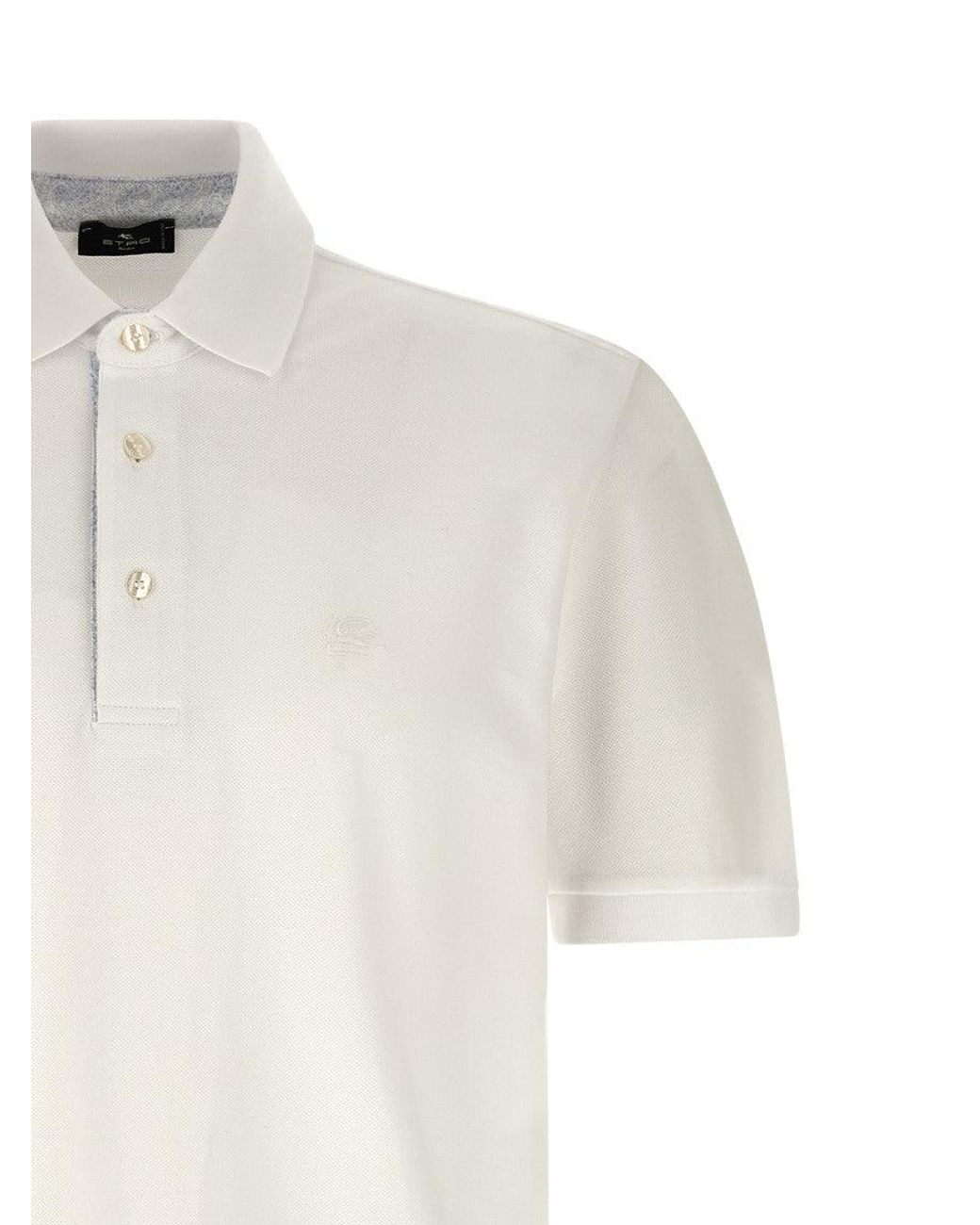 Etro White 'Pegaso' Polo Shirt for men