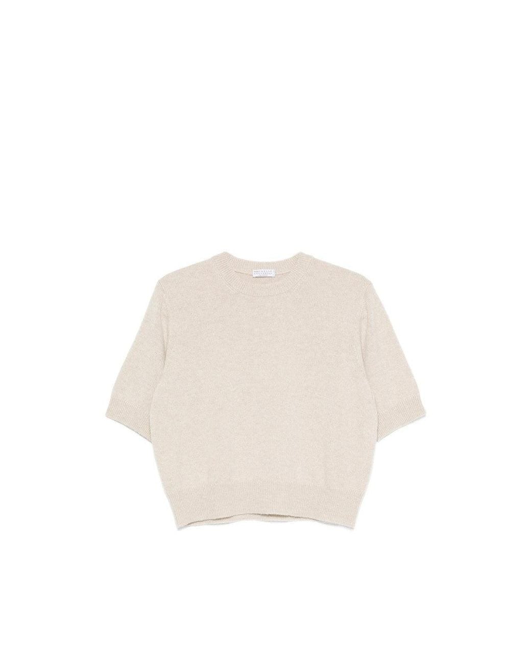 Brunello Cucinelli Natural Crew Neck Sweater