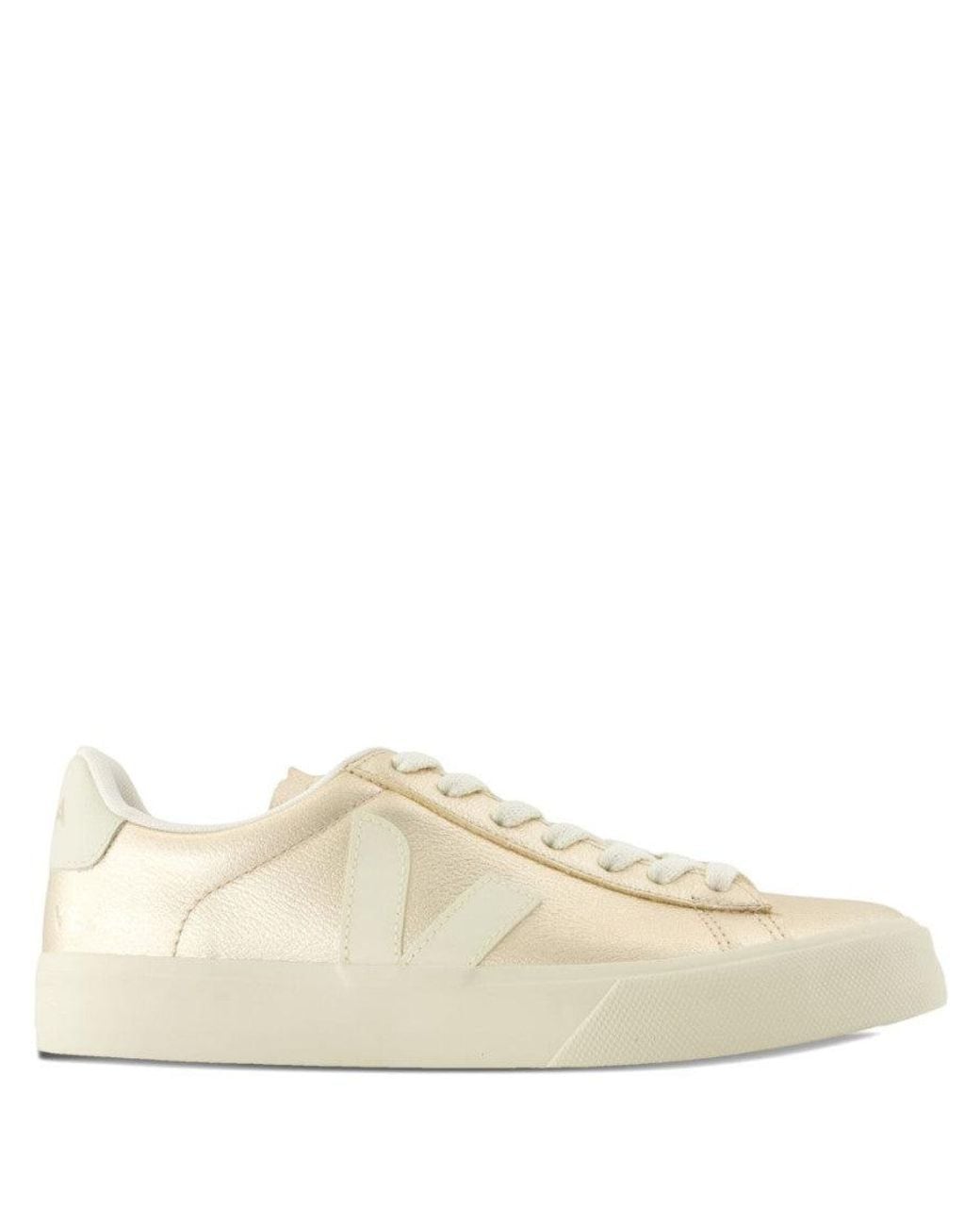Veja White Golden Logo Campo Sneakers