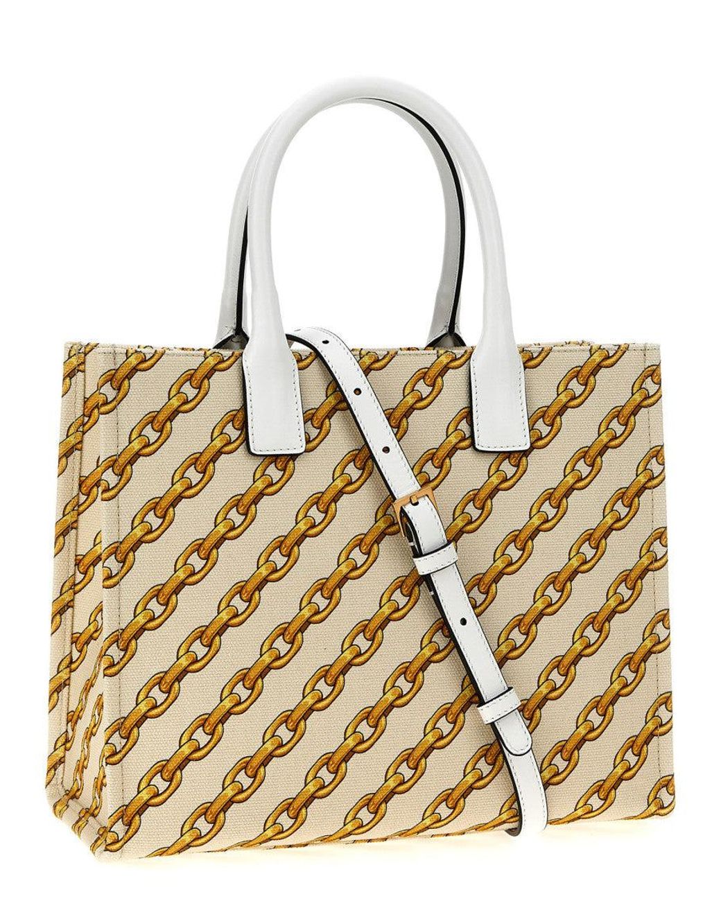 Versace Metallic Chain Stripes La Medusa Small Tote