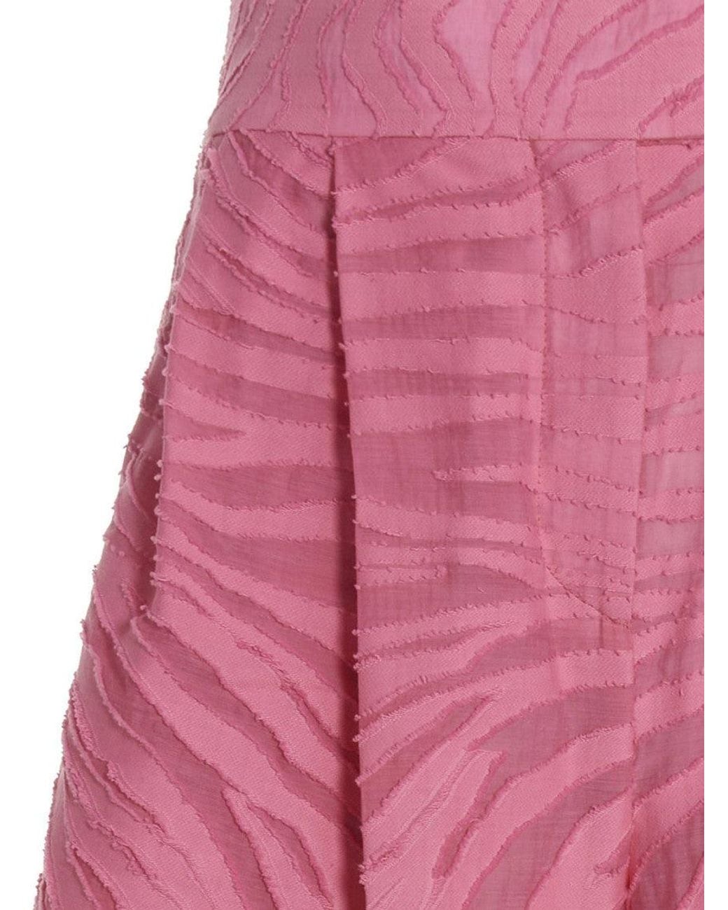 The Attico Pink Light Relaxed Pleated Pants