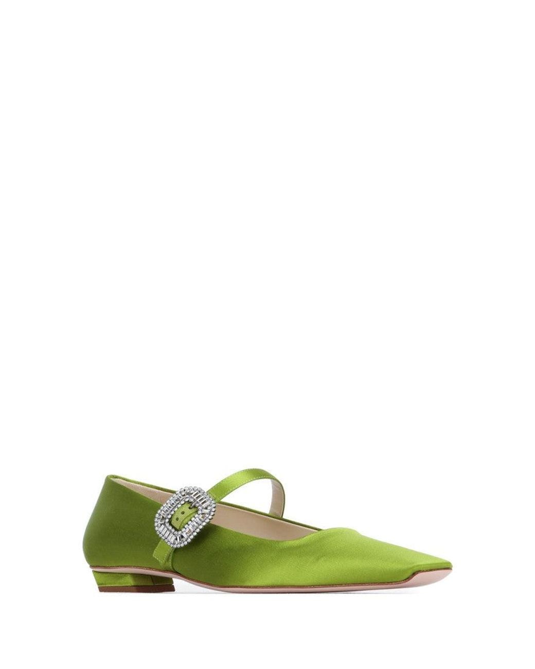 Roger Vivier Green Roger Vivier Strass Flat