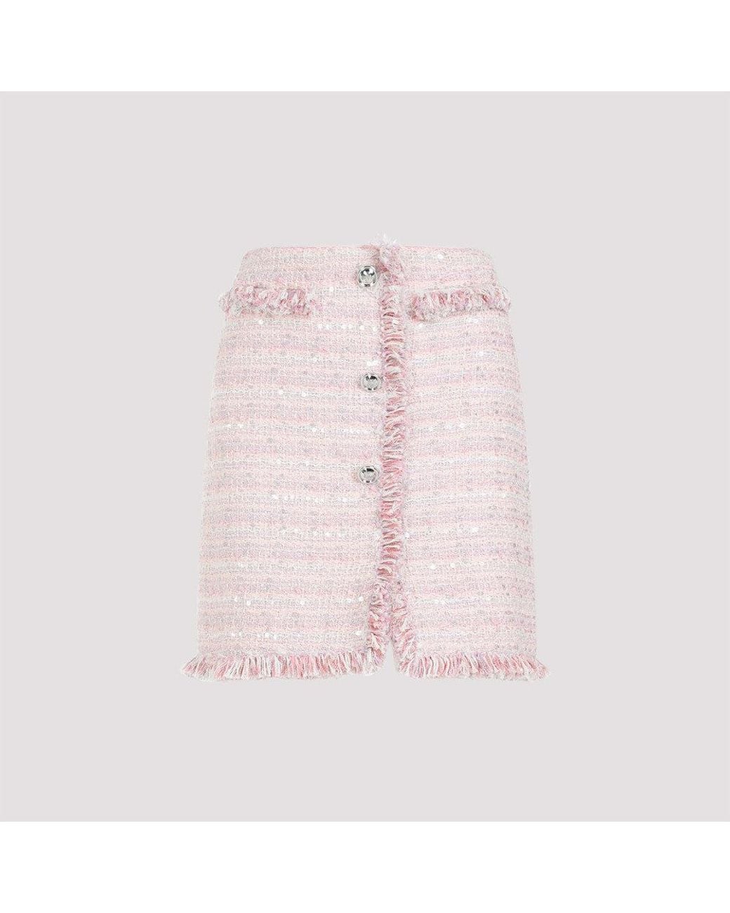 Giambattista Valli Pink Fringed Details Skirt