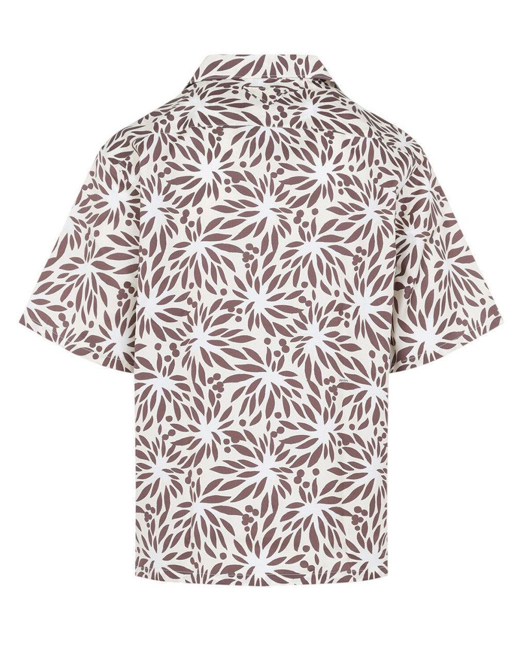 Prada White Relaxed Printed Shirt for men