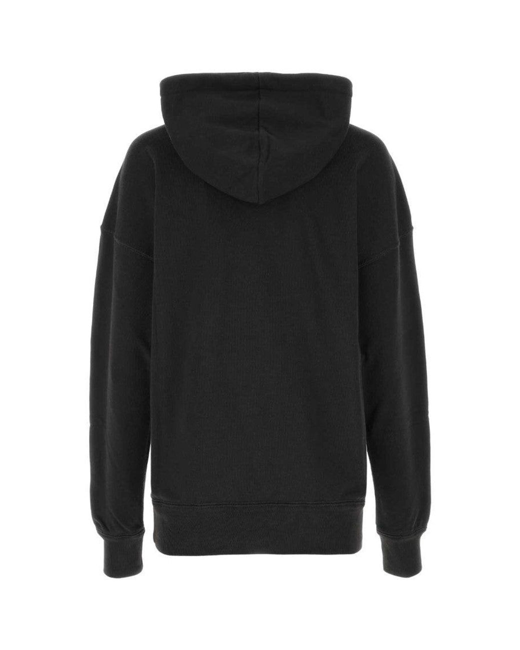 Isabel Marant Black Cotton Mansel Hoodie Sweatshirt With Front Logo