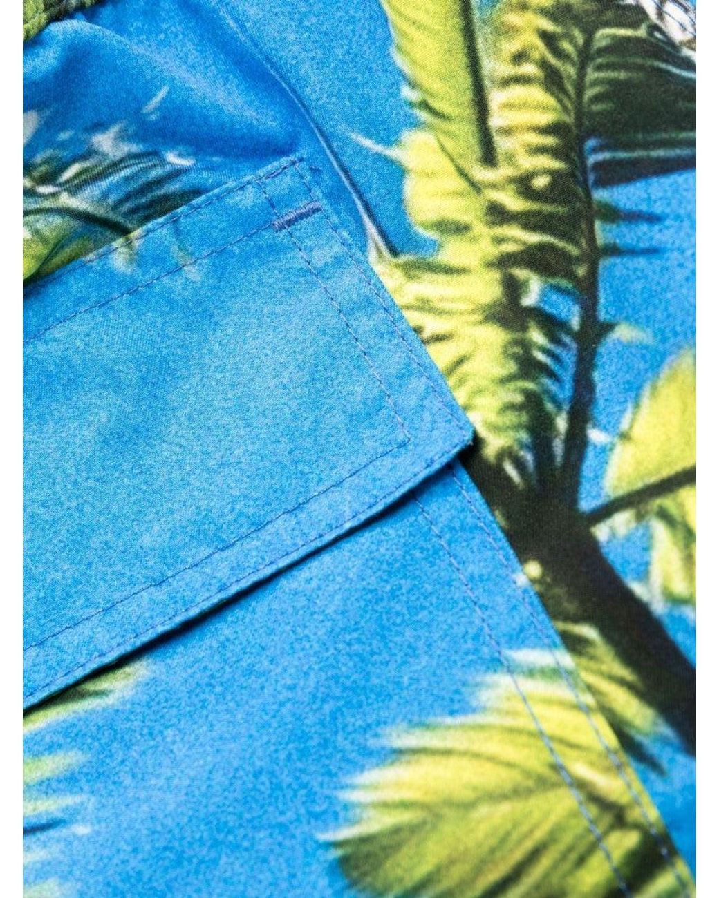 BLUE SKY INN Blue Printed Swimming Trunks for men